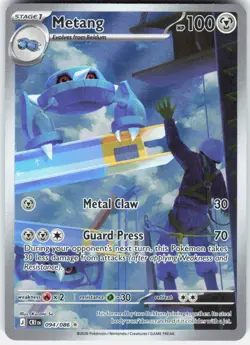 Metang 094/086 Holo Illustration Rare Chaos Rising Pokemon - Image 1