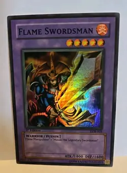 YUGIOH FLAME SWORDSMAN LOB-003 1ST EDITION SUPER LIGHT PLAYED - Image 3