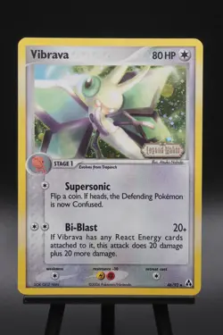 Vibrava 46/92 EX Legend Maker Stamped Holo Pokemon Card NM/LP - Image 1