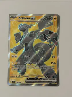 Pokemon Zekrom Ex Ultra Rare Full Art Holo Sv: Black Bolt 158/086 - Image 1