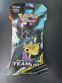 Pokemon TCG Team Up Sleeved Booster Pack Pikachu Zekrom Factory Sealed 2019 Sun - Image 1
