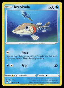 Arrokuda 041/185 Common Vivid Voltage Pokemon Near Mint - Image 1