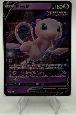 Mew V 060/159 SWSH: Crown Zenith Ultra Rare Holo Fusion Strike English (NM) - Image 1