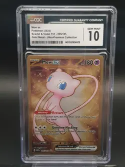 Pokemon Mew ex 205/165 Scarlet&Violet 151 Gold Metal Ultra Premium Grade 10 CGC - Image 1