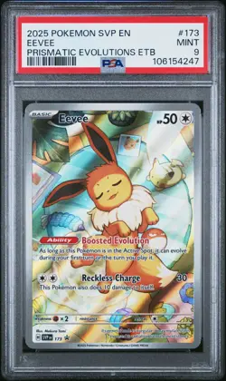 2025 POKEMON SVP EN-SV BLACK STAR PROMO #173 EEVEE PSA 9 - Image 1
