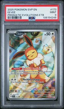 2025 POKEMON SVP EN-SV BLACK STAR PROMO #173 EEVEE PSA 9 - Image 1