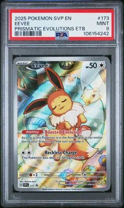 2025 POKEMON SVP EN-SV BLACK STAR PROMO #173 EEVEE PSA 9 - Image 1