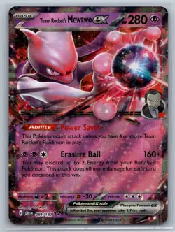 Pokemon Team Rocket's Mewtwo ex 81/182 Destined Rivals NM - Image 1