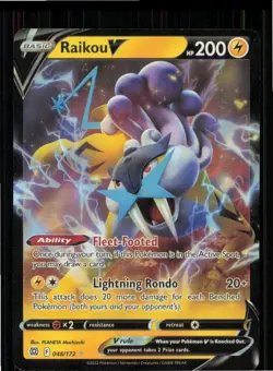 Raikou V 048/172 Holo V Rare Brilliant Stars Pokemon Near Mint - Image 1