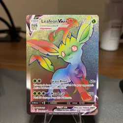 POKEMON SWSH EVOLVING SKIES 204/203 LEAFEON VMAX RAINBOW SECRET RARE MINT - Image 1