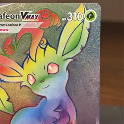 POKEMON SWSH EVOLVING SKIES 204/203 LEAFEON VMAX RAINBOW SECRET RARE MINT - Image 5