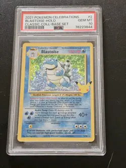 2021 POKEMON CELEBRATIONS CLASSIC COLLECTION #2 BLASTOISE-HOLO PSA 10 plus EX - Image 3