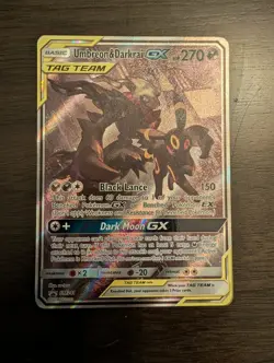 Pokemon Umbreon & Darkrai GX TAG TEAM Holo Ultra Rare black star Promo SM241 - Image 1