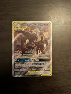 Pokemon Umbreon & Darkrai GX TAG TEAM Holo Ultra Rare black star Promo SM241 - Image 2