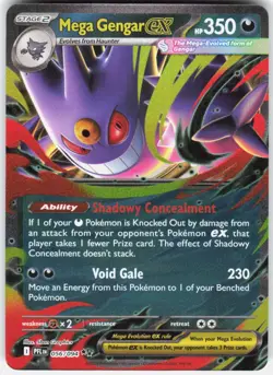 Mega Gengar ex 056/094 Double Rare Phantasmal Flames Pokemon Holo - Image 1