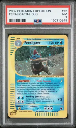 2002 POKEMON EXPEDITION #12 FERALIGATR-HOLO PSA 7 - Image 1