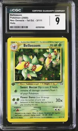 CGC 9 MINT Bellossom 3/111 Holo 1st Edition 2000 Pokemon Neo Genesis - Image 1