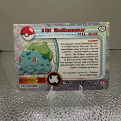 Bulbasaur 01 Holo Foil Topps Black Logo TV Animation Edition Series 1 Pokemon LP - Image 2
