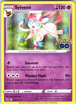 Sylveon 035/078 Holo Rare Pokemon GO Pokemon Near Mint - Image 1