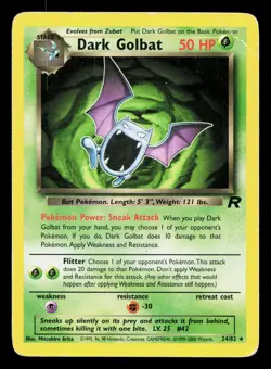 DARK GOLBAT 24/82 RARE TEAM ROCKET POKEMON UNLIMITED HP - Image 1