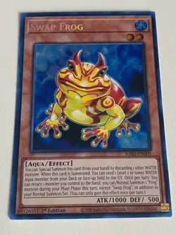 Yugioh - Swap Frog x 3 - 1st Edition Secret Rare NM - Free Holo - A - Image 2