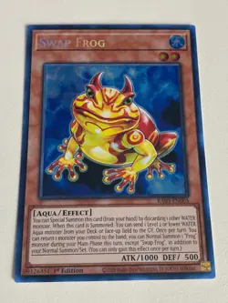 Yugioh - Swap Frog x 3 - 1st Edition Secret Rare NM - Free Holo - A - Image 3