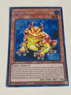 Yugioh - Swap Frog x 3 - 1st Edition Secret Rare NM - Free Holo - A - Image 4