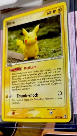 Pokemon TCG: Ditto #63/113 (Pikachu) 2005 Delta Species Non-Holo, MP+/LP - Image 2