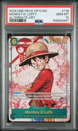 PSA 10 2025 ONE PIECE OP13 CARRYING ON HIS WILL #118 MONKEY D. LUFFY ALT ART - Image 1