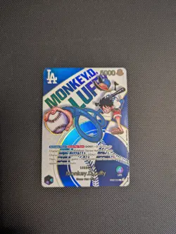 2025 One Piece LA Dodgers Monkey D. Luffy EB02-010 Promo Raw (Whitening) - Image 2