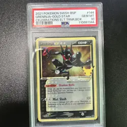 PSA 10 Gold Star Greninja SWSH144 Holo Celebrations Promo English Pokemon Card - Image 1