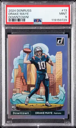 2024 PANINI DONRUSS DOWNTOWN! #13 DRAKE MAYE PSA 9 - Image 1