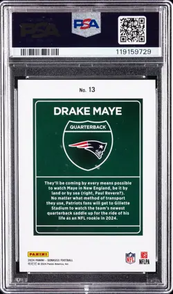 2024 PANINI DONRUSS DOWNTOWN! #13 DRAKE MAYE PSA 9 - Image 2