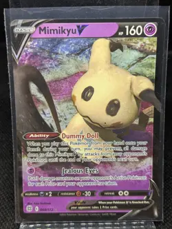 Pokemon TCG Mimikyu V Sword & Shield Mfg: Brilliant Stars 068/172 Holo Ultra - Image 1