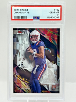 2024 TOPPS FINEST #162 DRAKE MAYE - Patirots Rookie - PSA 10 - Image 1