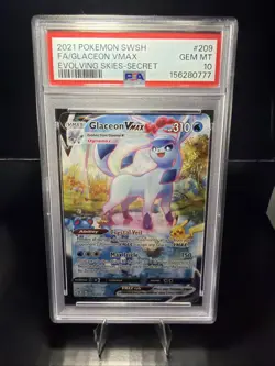 PSA 10 Glaceon VMAX (Alternate Art Secret) 209/203 Swsh07: Evolving Skies Holo - Image 1