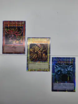 Yu-Gi-Oh! Egyptian God Cards Obelisk Slifer Ra LC01 Quarter Century Secret Rare - Image 1