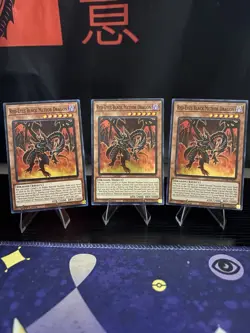 Yu-Gi-Oh! 3-Card Lot Red-Eyes Black Meteor Dragon DUNE-EN095 Foil 1st Ed - Image 1