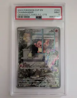 Pokemon TCG Obsidian Flames Charmander Card 044 Pokemon Center Stamped PSA 9 - Image 1