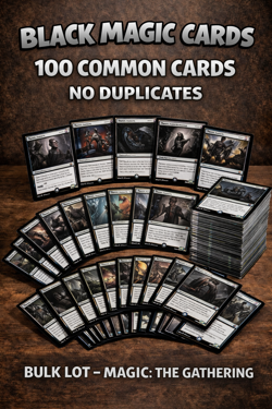 100 BLACK Magic the Gathering Cards Commons Bulk Lot NO DUPLICATES Commander - Image 1