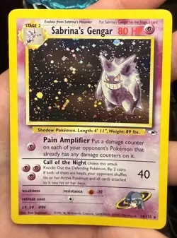 Sabrina's Gengar 014/132 Gym Heroes Holo * Vintage Pokemon Card - NM SWIRL 🌀 - Image 3