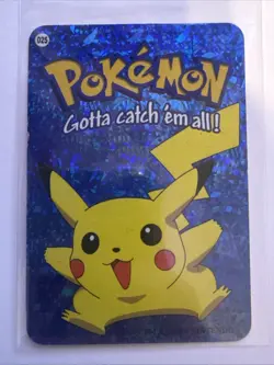 Pikachu #025 2000 Pokemon Vending Prism Holo Sticker Card - Image 1