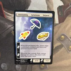 MTG - Unassuming Gelatinous Serpent 36/48 STICKER - Unfinity UNF - Near Mint NM - Image 1