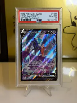 2022 Pokemon Shadow Rider Calyrex V Full Art #TG17 PSA 10 GEM MINT – Astral Radi - Image 1