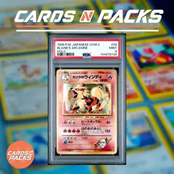 Carte Pokemon Blaine's Arcanine 59 Japanese Holo Gym PSA 9 ✨ - Image 1