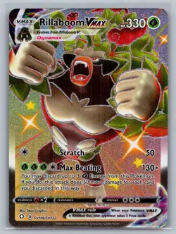 Rillaboom VMAX SV106/SV122 Holo VMAX Rare Shining Fates Shiny Vault Pokemon NM - Image 1