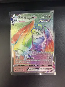 Pokemon TCG Metagross VMAX 208/198 Chilling Reign Secret Rare Full Art Rainbow - Image 1