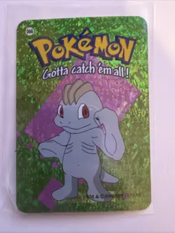 Machop #066 2000 Pokemon Vending Prism Holo Sticker Card - Image 1