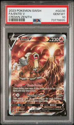 Entei V GG36/GG70 Sword Shield Crown Zenith Pokemon PSA 10 - Image 1
