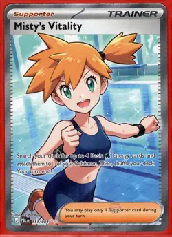 Misty's Vitality 111/084 Ultra Rare Pitch Black Pokemon Holo Near Mint - Image 1